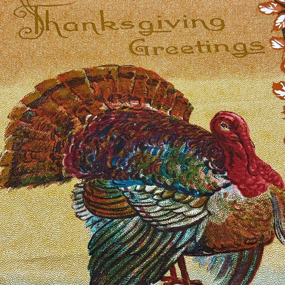 Williams Sonoma Vintage Thanksgiving Greetings Decor Set of Two